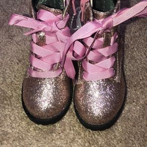 Pink Glitter Boots